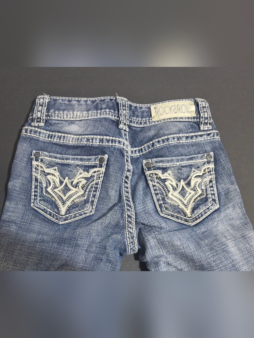 Rock & Roll Jeans Cowgirl Girls Size 6 Denim Embroidered